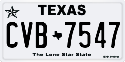 TX license plate CVB7547