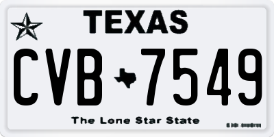 TX license plate CVB7549