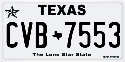 TX license plate CVB7553