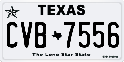 TX license plate CVB7556