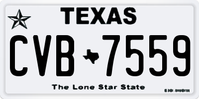 TX license plate CVB7559