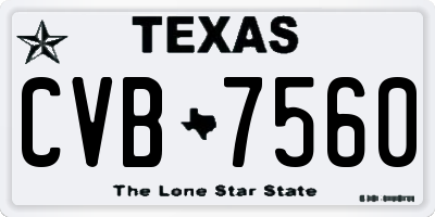 TX license plate CVB7560