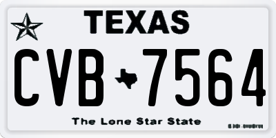 TX license plate CVB7564