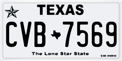 TX license plate CVB7569