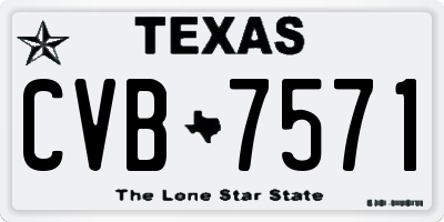 TX license plate CVB7571