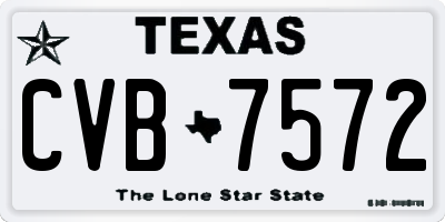 TX license plate CVB7572