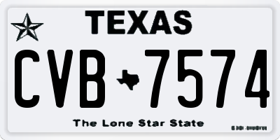 TX license plate CVB7574