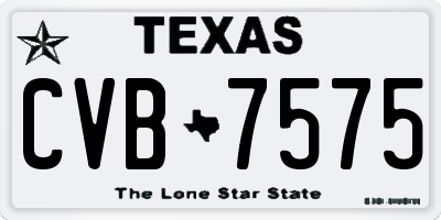 TX license plate CVB7575
