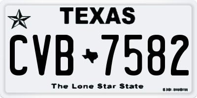 TX license plate CVB7582