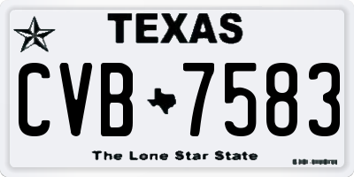 TX license plate CVB7583