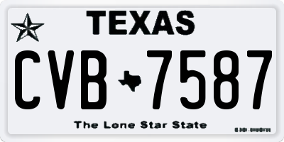 TX license plate CVB7587