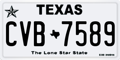 TX license plate CVB7589