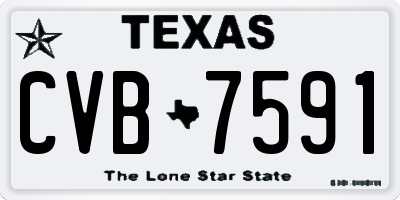 TX license plate CVB7591