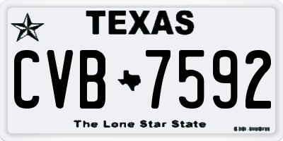 TX license plate CVB7592