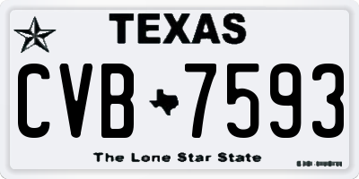 TX license plate CVB7593