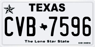TX license plate CVB7596