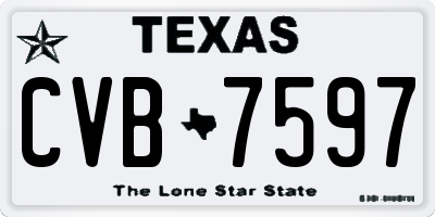 TX license plate CVB7597