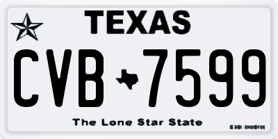 TX license plate CVB7599