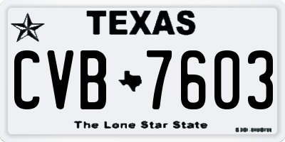 TX license plate CVB7603