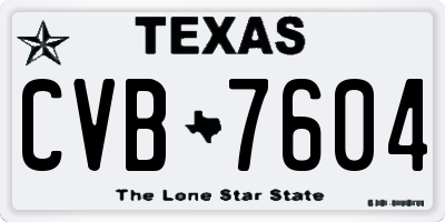 TX license plate CVB7604