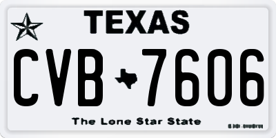 TX license plate CVB7606