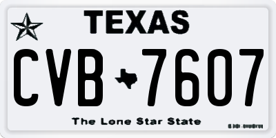 TX license plate CVB7607