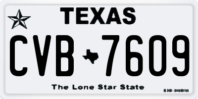 TX license plate CVB7609