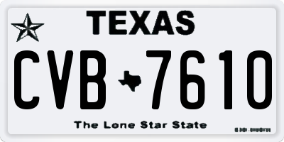 TX license plate CVB7610