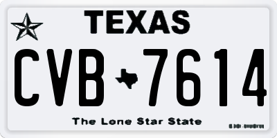 TX license plate CVB7614