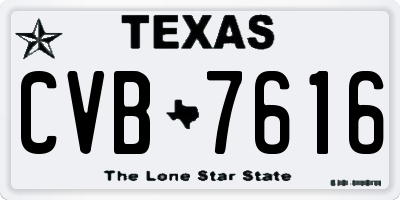 TX license plate CVB7616