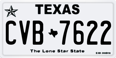 TX license plate CVB7622
