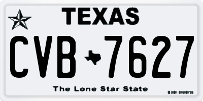 TX license plate CVB7627