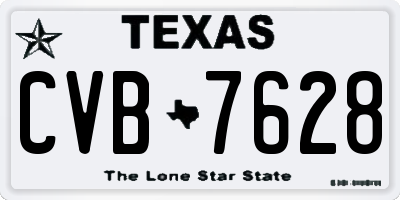 TX license plate CVB7628