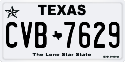 TX license plate CVB7629