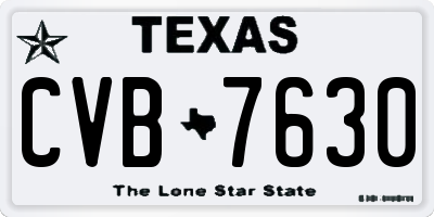 TX license plate CVB7630