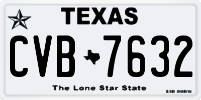 TX license plate CVB7632