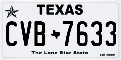TX license plate CVB7633