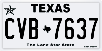 TX license plate CVB7637