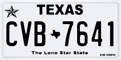 TX license plate CVB7641