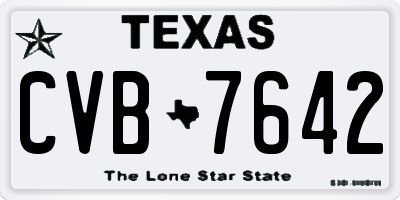 TX license plate CVB7642