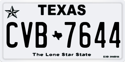 TX license plate CVB7644