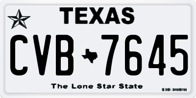 TX license plate CVB7645