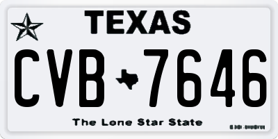 TX license plate CVB7646