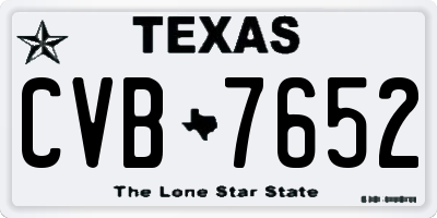 TX license plate CVB7652