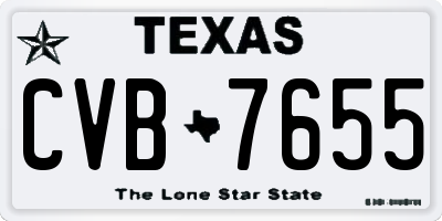 TX license plate CVB7655