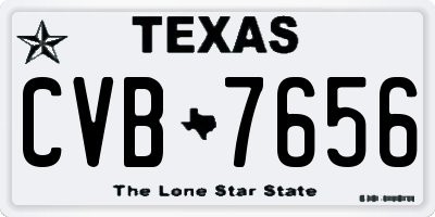 TX license plate CVB7656