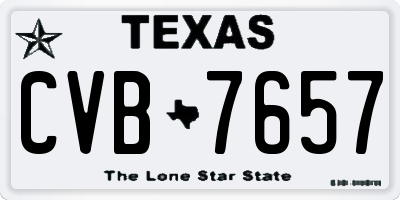 TX license plate CVB7657