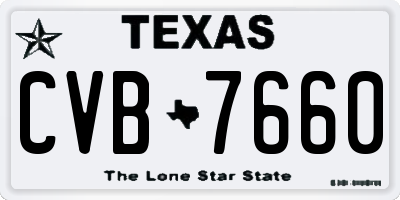 TX license plate CVB7660