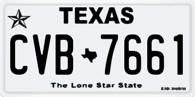 TX license plate CVB7661