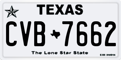 TX license plate CVB7662